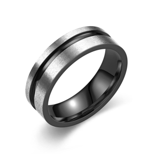 Matte Dual Color Ring Black & Steel Titanium