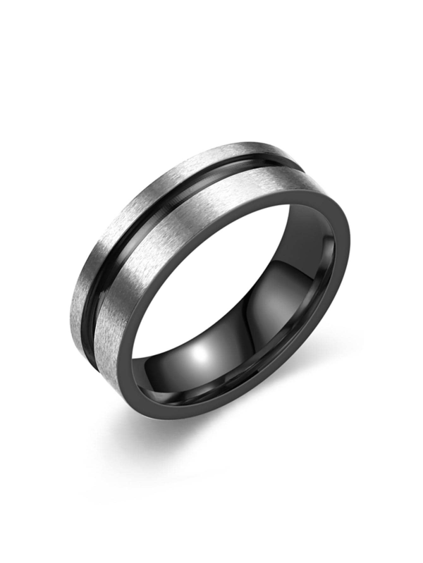 Matte Dual Color Ring Black & Steel Titanium