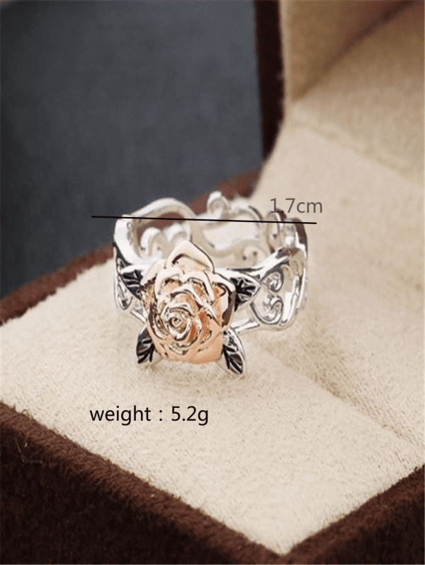 Flower Decor Cuff Ring Womens