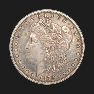1879 $1 Morgan Silver Dollar AU58 Coin
