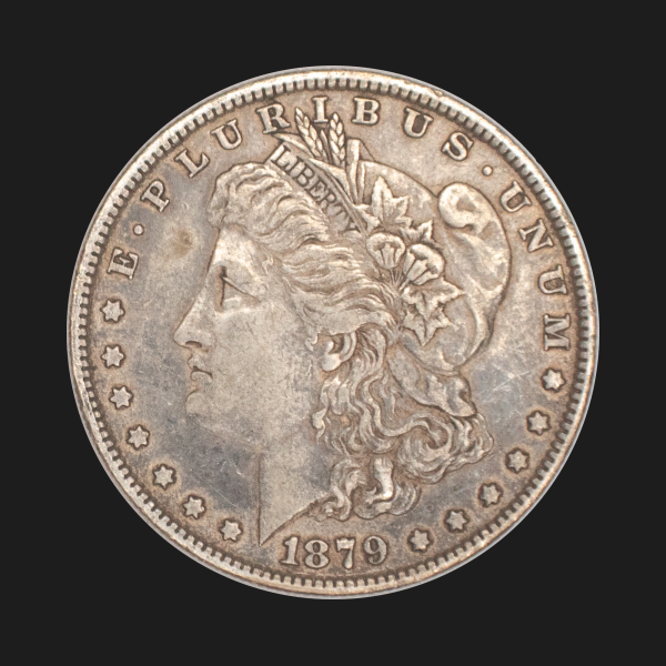 1879 $1 Morgan Silver Dollar AU58 Coin