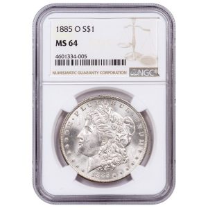 1885 O $1 Morgan Silver Dollar MS64 / CERTIFIED SLAB Coin