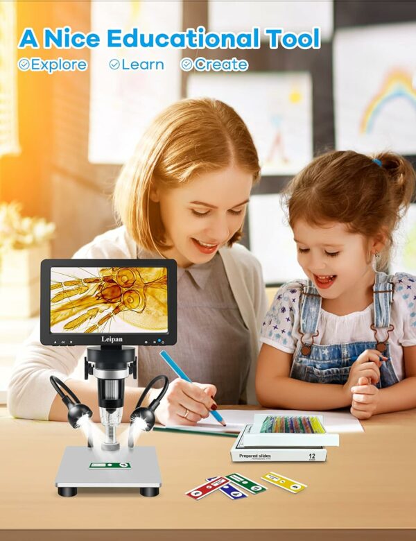 Leipan 7" LCD Digital 1200X 12MP Coin Microscope