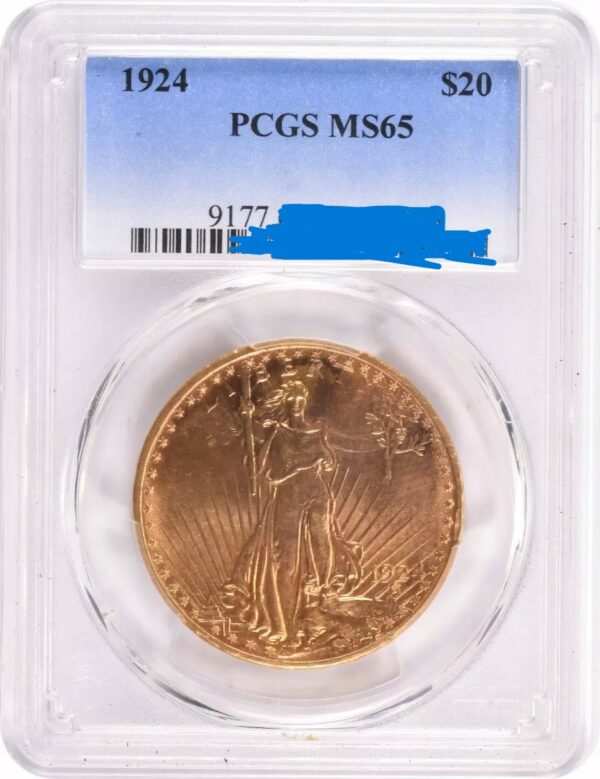 Slab image | 1924 $20 Saint-Gaudens - Double Eagle - With Motto Gold MS65 Unc Certified PCGS Coin